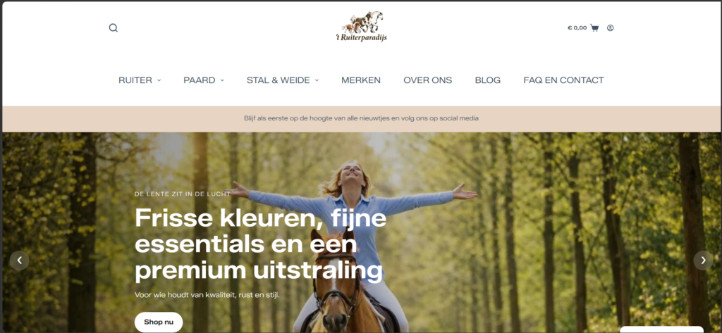 't Ruiterparadijs.nl, een website plus webshop